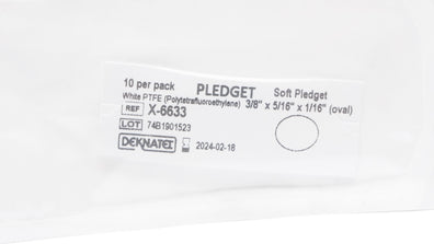 Teleflex X-6633 Pledget White PTFE 3/8inch x 5/16inch x 1/16inch (x) -Pack of 10
